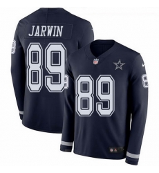 Nike Cowboys 89 Blake Jarwin Navy Blue Team Color Men Stitched NFL Limited Therma Long Sleeve Jersey