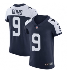 Nike Cowboys #9 Tony Romo Navy Blue Thanksgiving Mens Stitched NFL Vapor Untouchable Throwback Elite Jersey