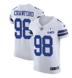 Nike Cowboys 98 Tyrone Crawford White Men Stitched With Established In 1960 Patch NFL New Elite Jersey