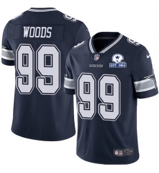 Nike Cowboys 99 Antwaun Woods Navy Blue Team Color Men Stitched With Established In 1960 Patch NFL Vapor Untouchable Limited Jersey