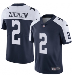 Nike Dallas Cowboys 2 Greg Zuerlein Navy Blue Thanksgiving Men Stitched NFL Vapor Untouchable Limited Throwback Jersey