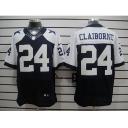 Nike Dallas Cowboys 24 Morris Claiborne Blue Elite Thankgivings NFL Jersey