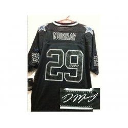 Nike Dallas Cowboys 29 DeMarco Murray Black Elite Light Out Signed NFL Jersey