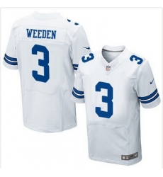 Nike Dallas Cowboys #3 Brandon Weeden White Mens Stitched NFL Elite Jersey