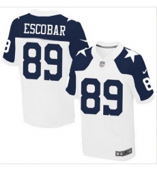 Nike Dallas Cowboys #89 Gavin Escobar White Thanksgiving Throwback Mens Stitched NFL Elite Jersey