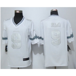 Nike Dallas Cowboys #9 Tony Romo Platinum White Limited Jerseys