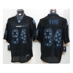 Nike Dallas Cowboys 94 DeMarcus Ware Black Elite Lights Out Number With Team Logo NFL Jersey