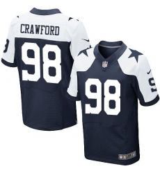 Nike Dallas Cowboys #98 Tyrone Crawford Navy Blue Thanksgiving Throwback Men 27s Stitched NFL Elite Jersey