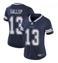 Cowboys #13 Michael Gallup Navy Blue Team Color Women Stitched Football Vapor Untouchable Limited Jersey