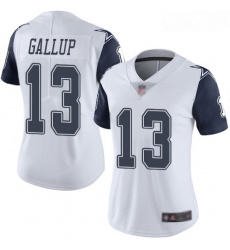 Cowboys #13 Michael Gallup White Women Stitched Football Limited Rush Jersey