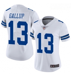 Cowboys #13 Michael Gallup White Women Stitched Football Vapor Untouchable Limited Jersey