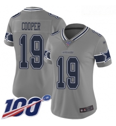 Cowboys #19 Amari Cooper Gray Women Stitched Football Limited Inverted Legend 100th Season Jersey