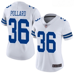 Cowboys #36 Tony Pollard White Women Stitched Football Vapor Untouchable Limited Jersey