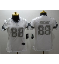 Dallas Cowboys 88 Bryantl White Women NFL Limited Platinum Jersey