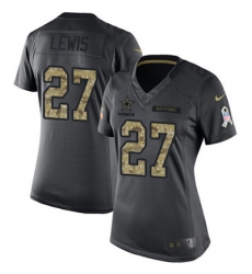 Nike Cowboys #27 Jourdan Lewis Black Womens 2016 Salute to Service NFL Limited Jersey
