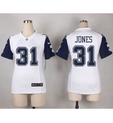 Nike Cowboys 31 Byron Jones White Womens Stitched NFL Elite Rush Jersey