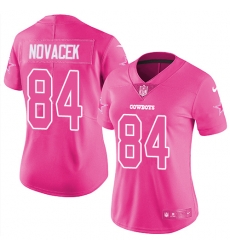 Nike Cowboys #84 Jay Novacek Pink Womens Fashion NFL Limited Rush Jersey