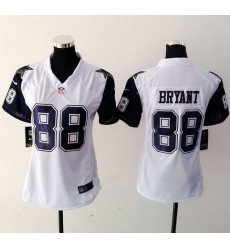 Nike Cowboys #88 Dez Bryant White Womens Stitched NFL Elite Rush Jersey