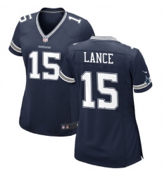 Women Dallas Cowboys 15 Trey Lance Navy Navy Stitched Football Jersey  Run Small