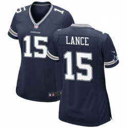 Women Dallas Cowboys 15 Trey Lance Navy Navy Stitched Football Jersey  Run Small