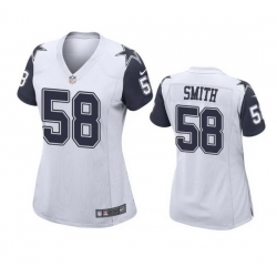 Women Dallas Cowboys 58 Mazi Smith White Stitched Football Game Jersey