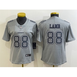 Women Dallas Cowboys 88 CeeDee Lamb Grey Atmosphere Fashion Stitched Jersey