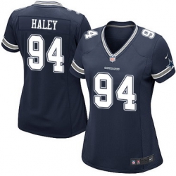 Women Dallas Cowboys #94 Charles Haley Navy Blue Retired Player NFL Nike Game Jersey