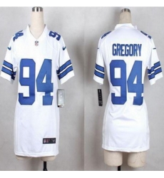 Women New Cowboys #94 Randy Gregory White Stitched NFL Elite Jersey