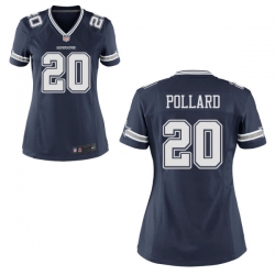 Women Nike Cowboys #20 Tony Pollard Navy Blue Game Stitched NFL Jersey