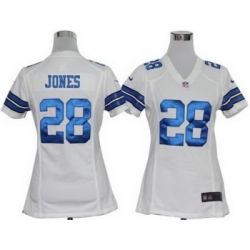 Women Nike Dallas Cowboys 28# Felix Jones White Nike NFL Jerseys