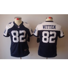 Women Nike Dallas Cowboys 82# Witten Blue[Thanksgiving LIMITED Jersey]