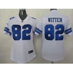 Women Nike Dallas Cowboys 82# Witten White Jersey