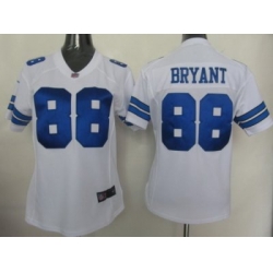 Women Nike Dallas Cowboys 88# Bryant White Jersey