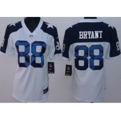 Women Nike Dallas Cowboys 88 Dez Bryant White Thanksgivings LIMITED NFL Jerseys