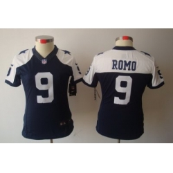 Women Nike Dallas Cowboys 9# Tony Romo Blue[Thanksgiving LIMITED Jersey]