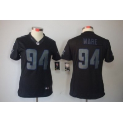 Women Nike Dallas Cowboys #94 DeMarcus Ware Black Jerseys[Impact Limited]