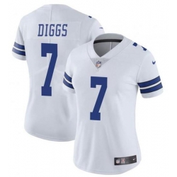 Women Nike Dallas Cowboys Trevon Diggs #7 White Vapor Limited Jersey