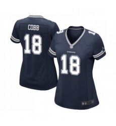 Womens Dallas Cowboys 18 Randall Cobb Game Navy Blue Team Color Football Jersey