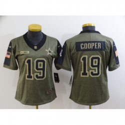 Women's Dallas Cowboys #19 Amari Cooper Nike Olive 2021 Salute To Service Limited Player Jersey