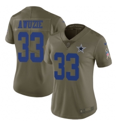 Womens Nike Cowboys #33 Chidobe Awuzie Olive  Stitched NFL Limited 2017 Salute to Service Jersey