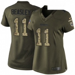 Womens Nike Dallas Cowboys 11 Cole Beasley Elite Green Salute to Service NFL Jersey