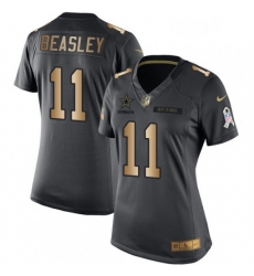 Womens Nike Dallas Cowboys 11 Cole Beasley Limited BlackGold Salute to Service NFL Jersey