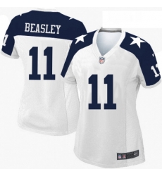 Womens Nike Dallas Cowboys 11 Cole Beasley Limited White Throwback Alternate NFL Jersey