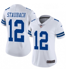 Womens Nike Dallas Cowboys 12 Roger Staubach White Vapor Untouchable Limited Player NFL Jersey