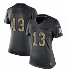 Womens Nike Dallas Cowboys 13 Michael Gallup Limited Black 2016 Salute to Service NFL Jersey