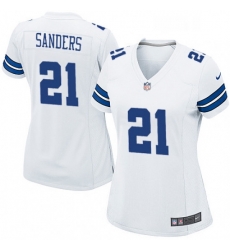 Womens Nike Dallas Cowboys 21 Deion Sanders Game White NFL Jersey