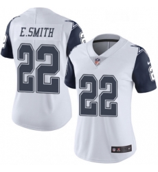 Womens Nike Dallas Cowboys 22 Emmitt Smith Limited White Rush Vapor Untouchable NFL Jersey