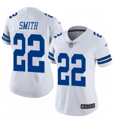 Womens Nike Dallas Cowboys 22 Emmitt Smith White Vapor Untouchable Limited Player NFL Jersey