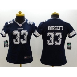 Women's Nike Dallas Cowboys #33 Tony Dorsett Navy Blue Team Color Stitched NFL Limited Jersey