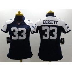 Womens Nike Dallas Cowboys #33 Tony Dorsett Navy Blue Thanksgiving NFL Limited Jersey